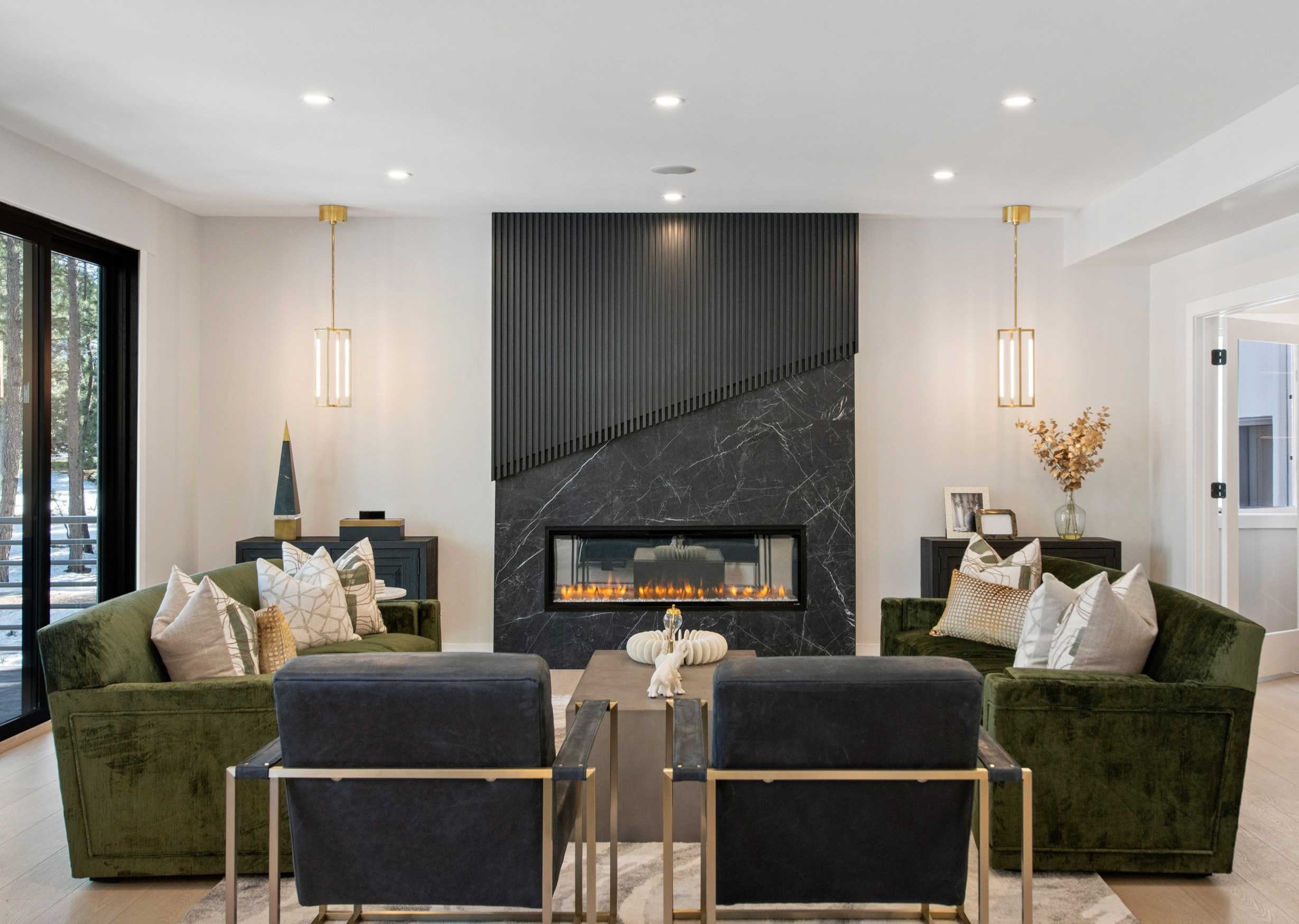 luxury great room design for a blog post by interiors by bethany with home maintenance checklist